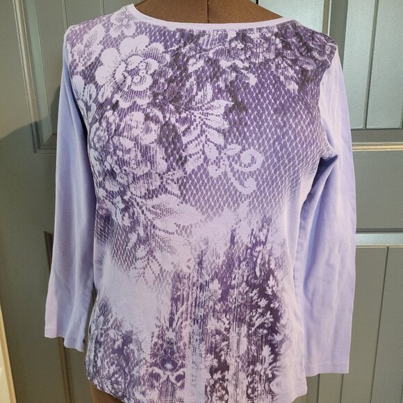 Northern reflections purple long sleeve top - Picture 1 of 7